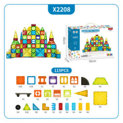 Klocki magnetyczne LELINO Diamond 115 szt.