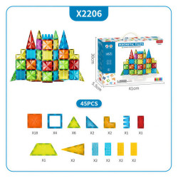 Klocki magnetyczne LELINO Diamond 45 szt.