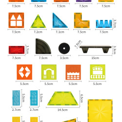 Klocki magnetyczne LELINO Diamond 45 szt.