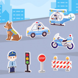 Klocki magnetyczne LELINO Fantasy Policja 42 szt.