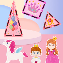 Klocki magnetyczne  LELINO Fantasy Princess 58 szt.